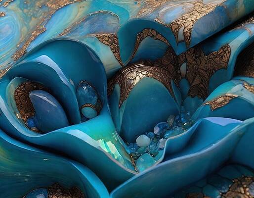 Gold Wall Art featuring the digital art Gem Deposit by Eris And AI