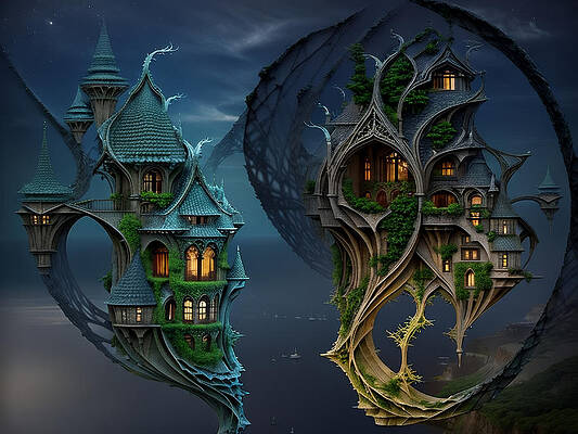 Architecture Wall Art featuring the digital art Generations by Eris and AI