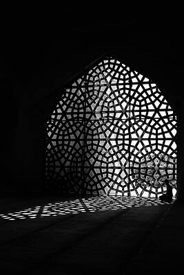 Architecture Wall Art featuring the photograph Geometric Pattern Window Silhouette by Printed View