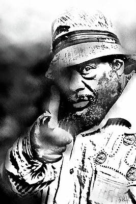 Black And White Digital Art - George Clinton, American Singer And Songwriter by Gradify Creations
