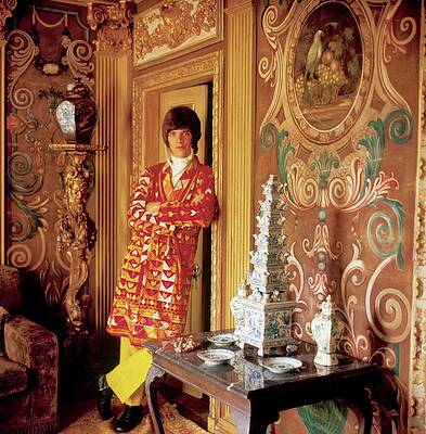 Vibrant Photograph - Gervase Griffiths In A Red Coat by Cecil Beaton