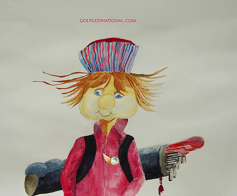 Golf Wall Art featuring the painting GGN Junior Golfer by Randall Coleman