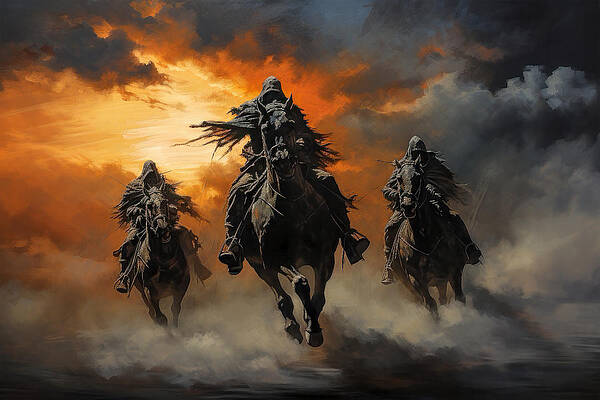 Sunset Wall Art featuring the digital art Ghost Riders In The Sky by John Twynam