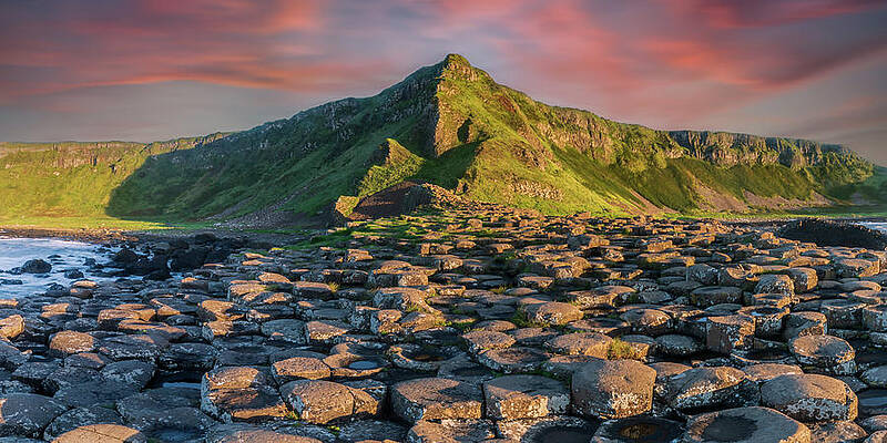 Sunset Photograph - Giant's Causeway Panorama, Co Antrim, Northern Ireland by Adrian Hendroff