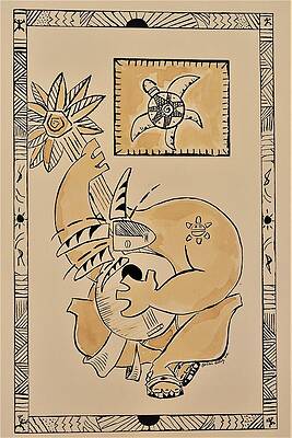 Puerto Rico Wall Art featuring the painting Gigante Caribeno Guitarrista/Caribbean Giant Guitar Player by Oscar Ortiz