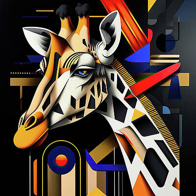 Digital Art - Giraffe Artwork 1 by Gian Smith