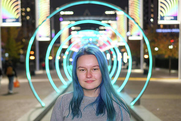 Wall Art featuring the photograph Girl With The Blue Hair by Andrew Lalchan