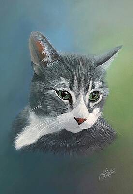 Green Painting - Gizmo by Marlene Little