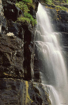 Majestic Mountain Waterfall Scene Photograph