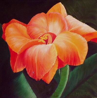 Green Painting - Gladiolus by Marlene Little