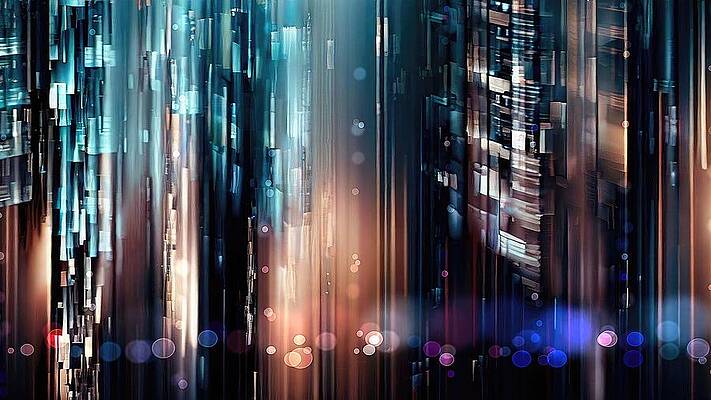 Modern Digital Art - Glass City 6 by David Manlove