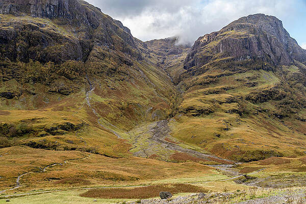 Sky Wall Art featuring the photograph Glencoe Pass Scotland by Shirley Mitchell