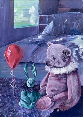 Blue Wall Art featuring the painting Glimpse Of A Forgotten Youth by Jenna Blank Page