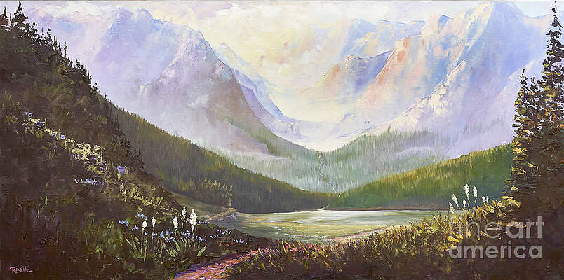 Mountain Wall Art featuring the painting Glimpse by Raette Meredith