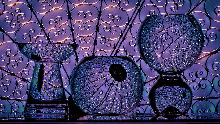 Abstract Wall Art featuring the photograph Glittering Web by Elvira Peretsman