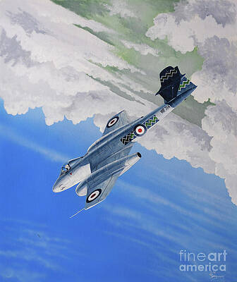 Wall Art featuring the painting Gloster Meteor F.Mk8 by Steve Ferguson