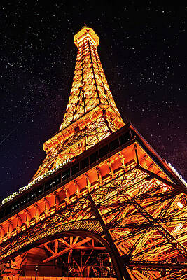 Las Vegas Photograph - Glowing Eiffel Tower - Paris, Las Vegas by Tatiana Travelways