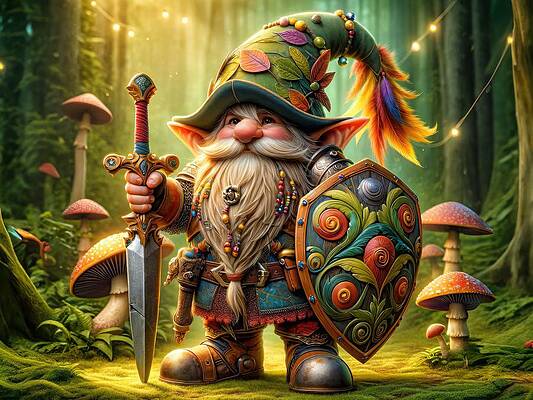 Digital Art - Gnome Of Valor by Bill And Linda Tiepelman