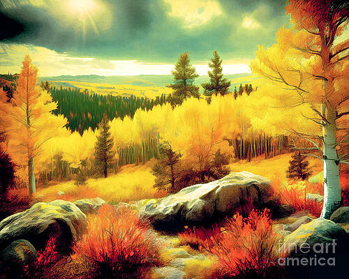 Summer Digital Art - God Made Trees by Macro Abundance