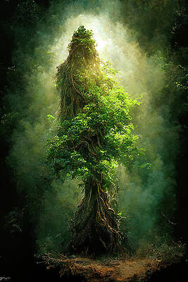 Tree Digital Art - God Of The Forest by Ron Weathers