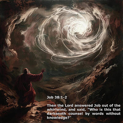 Wall Art featuring the digital art God Speaks To Job As Whirlwind by Gian Smith