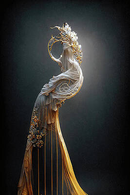 Abstract Digital Art - Goddess Of Music 3 by Ron Weathers