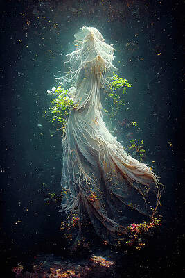 Abstract Digital Art - Goddess Of The Deep by Ron Weathers
