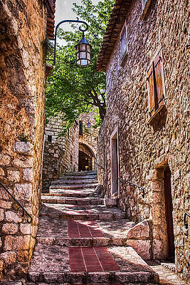Spring Wall Art featuring the photograph Going Up The Stairs In Eze, Provence by Tatiana Travelways