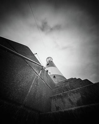 Sky Photograph - Going Up The Steps Of The Beachy Head Lighthouse by Will Gudgeon