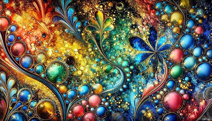 Intricate Digital Art - Gold And Colors by Colin Hardman