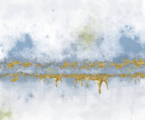 Wall Art featuring the digital art Gold In The Sky by Alison Frank