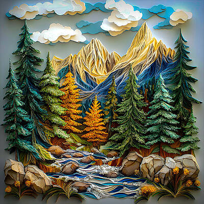 Mountain Digital Art - Gold Olk Valley by Paul Charles