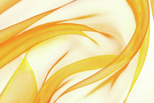 Clothing Photograph - Golden Abstract Background Fabric Organza Texture by Severija Kirilovaite