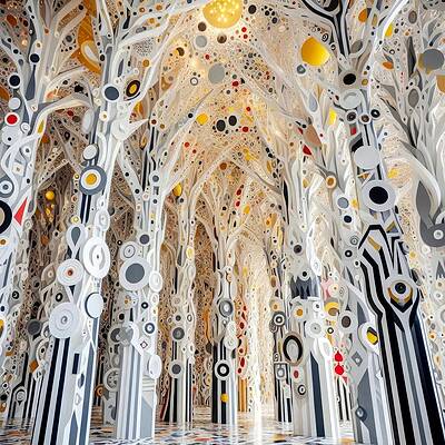 Intricate Digital Art - Golden Canopy #2 by Colin Hardman