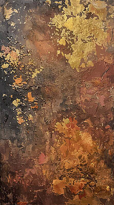 Wall Art featuring the digital art Golden Dawn Earth Abstract by Printed View