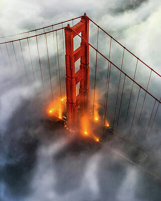 Architecture Wall Art featuring the photograph Golden Gate Bridge San Francisco From Above by Printed View