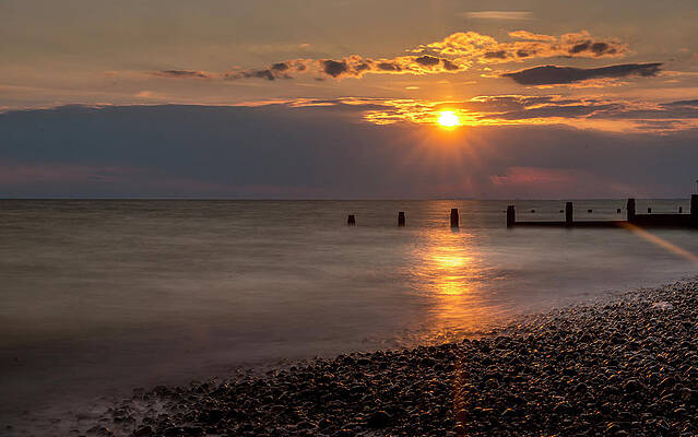 Landscape Photograph - Golden Hour At Selsey by Chris Boulton