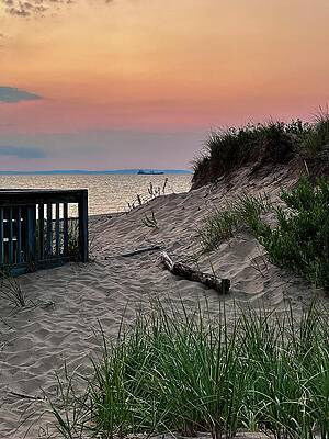 Nature Photograph - Golden Hour At Whitefish Point Beach by Deb Beausoleil