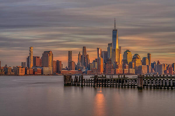 Wall Art featuring the photograph Golden Hour In Hoboken by Penny Polakoff