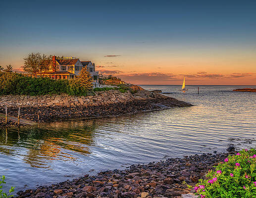 Maine Wall Art featuring the photograph Golden Hour In Perkins Cove by Penny Polakoff