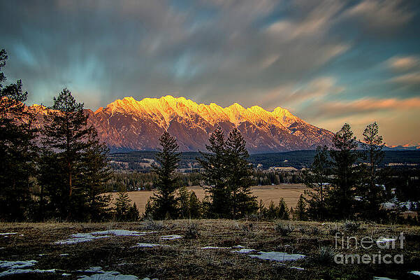 Golden Hour on Snow-Capped Mountains Wall Art