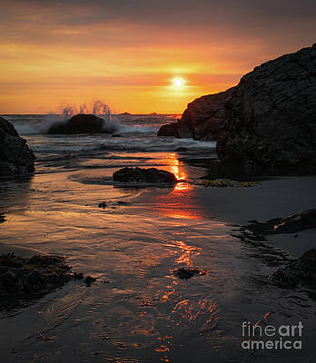 Photograph - Golden Hour Waves And Reflections by Ron Long Ltd Photography