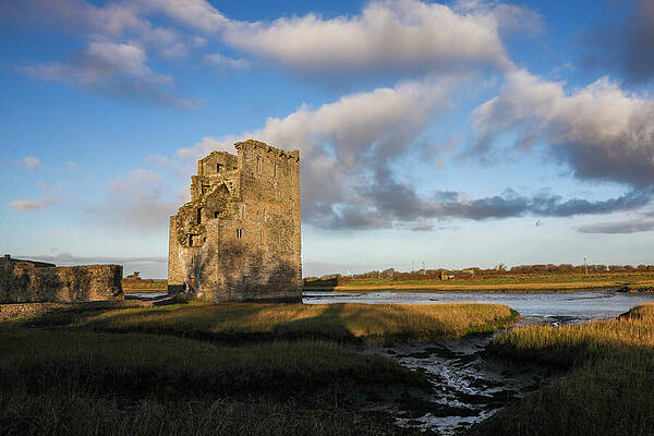 Medieval Castle Ruins at Sunset Photograph