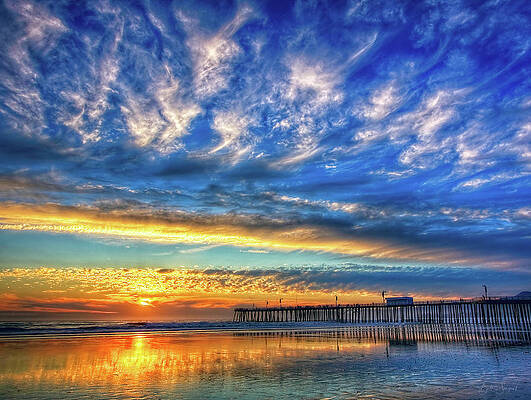 Sea Photograph - Golden Pismo Sunset by Beth Sargent