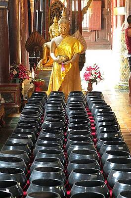 Serene Wall Art featuring the photograph Golden Smiles, Chiang Mai's Serene Sanctuary by Travel Essayist