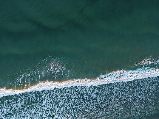 North Carolina Wall Art featuring the photograph Golden Waves by Oceanic SkyView