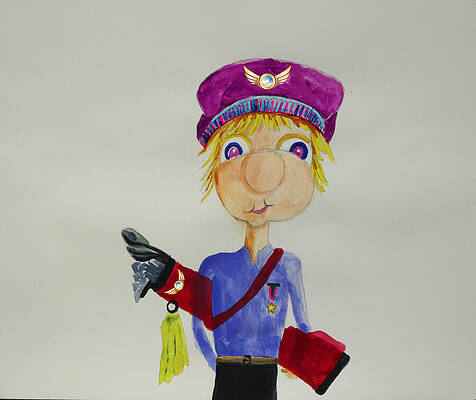 Golf Wall Art featuring the painting Golf God National Junior Program by Randall Coleman