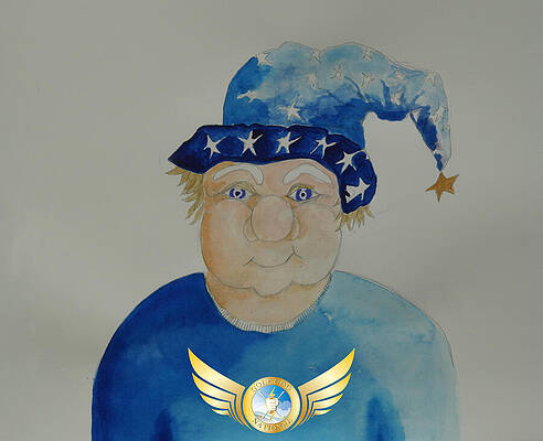 Golf Wall Art featuring the painting Golf God National Swing Wizard by Randall Coleman