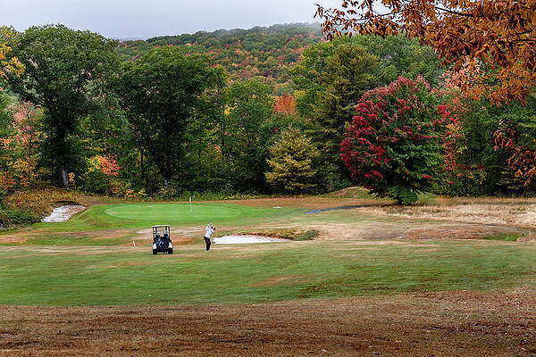 Fall Photograph - Golfer On A Fall Day by Craig A Walker