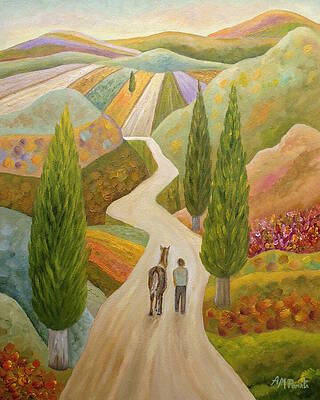 Wall Art featuring the painting Good Old Friends by Angeles M Pomata